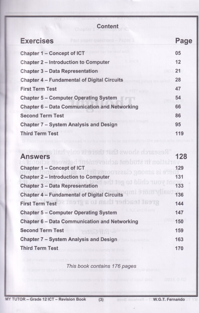 ICT Unit Wise Past Papers Modal Papers And Term Test Papers A L