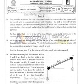 Combined Mathematics English Medium Past